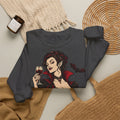 Halloween A Little Batty Too Crewneck Sweatshirt | Vampire Woman Wine Sweater | Gothic Halloween Gift