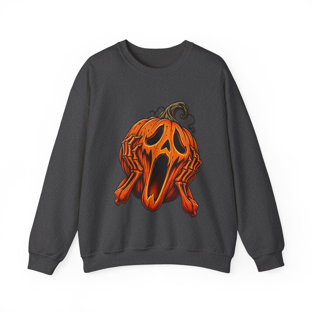 Halloween Screaming Jack-O-Lantern Crewneck Sweatshirt | Horror Pumpkin Sweater | Spooky Season Gift