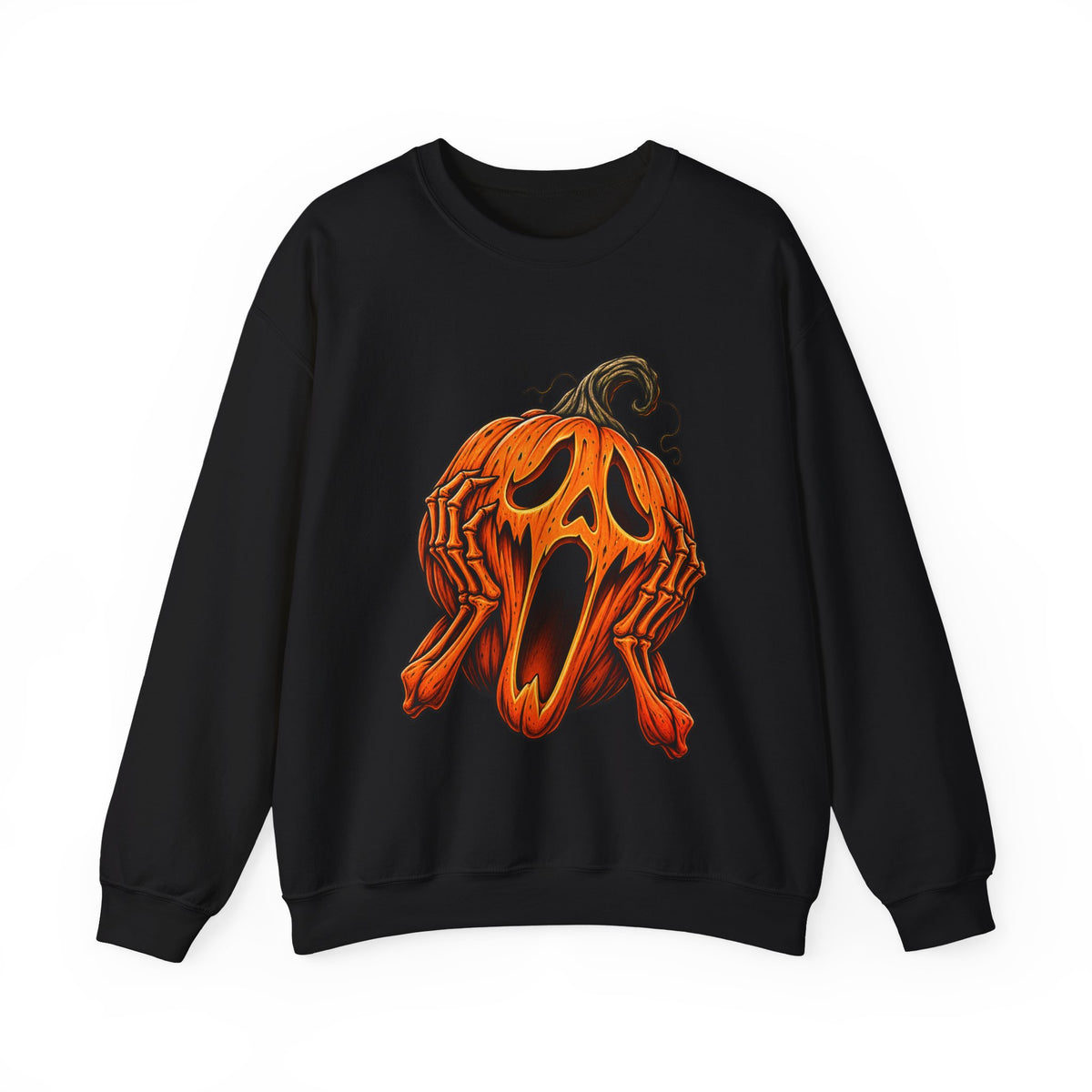 Halloween Screaming Jack-O-Lantern Crewneck Sweatshirt | Horror Pumpkin Sweater | Spooky Season Gift