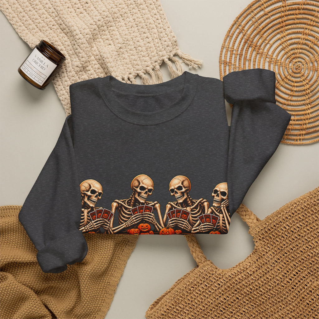 Halloween Skeleton Poker Full House | Crewneck Sweatshirt