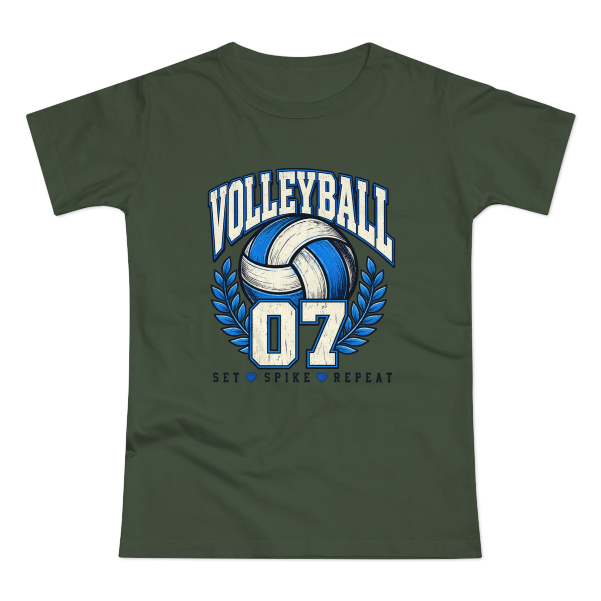 Volleyball 07 Women's T‑Shirt — Set • Spike • Repeat Athletic Tee