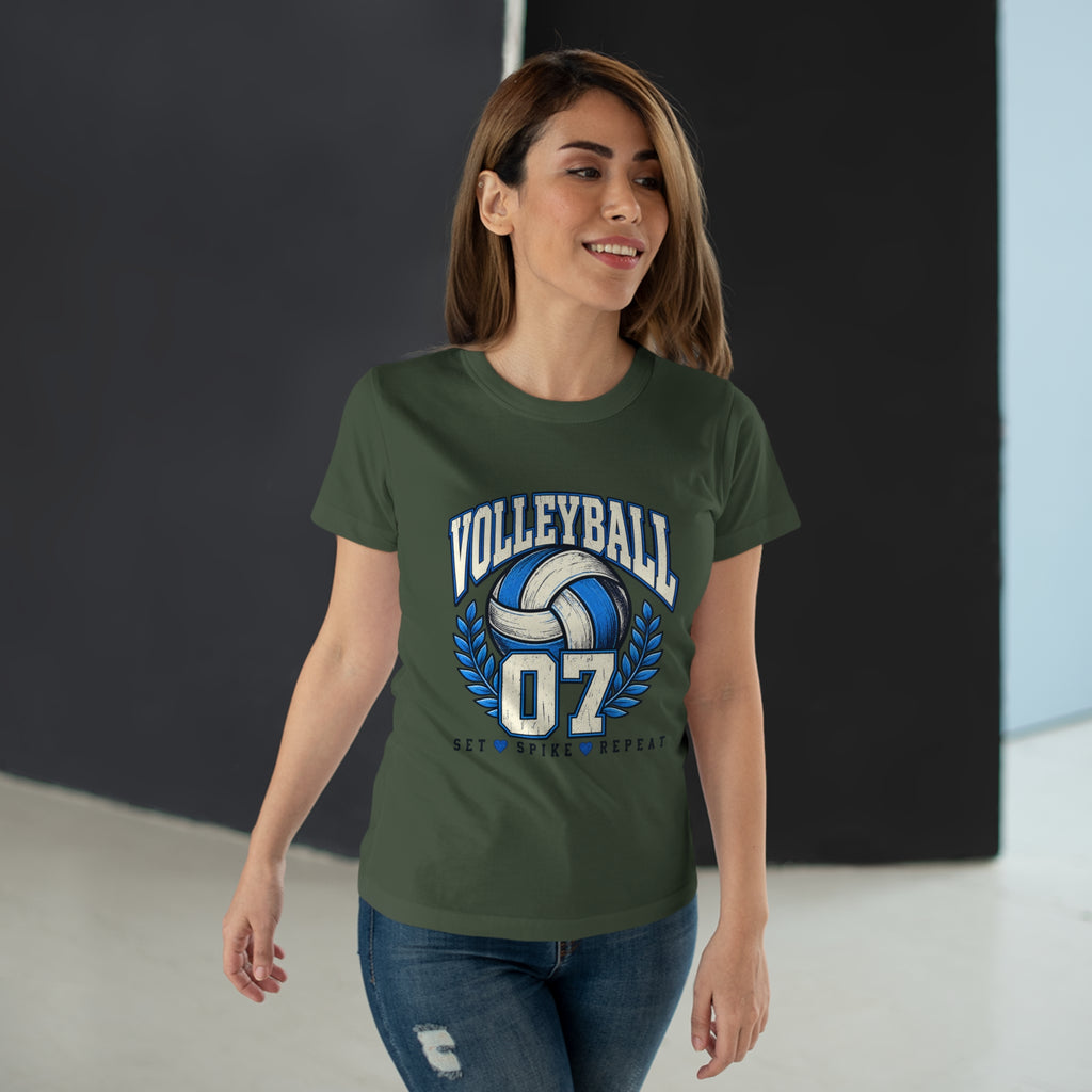 Volleyball 07 Women's T‑Shirt — Set • Spike • Repeat Athletic Tee