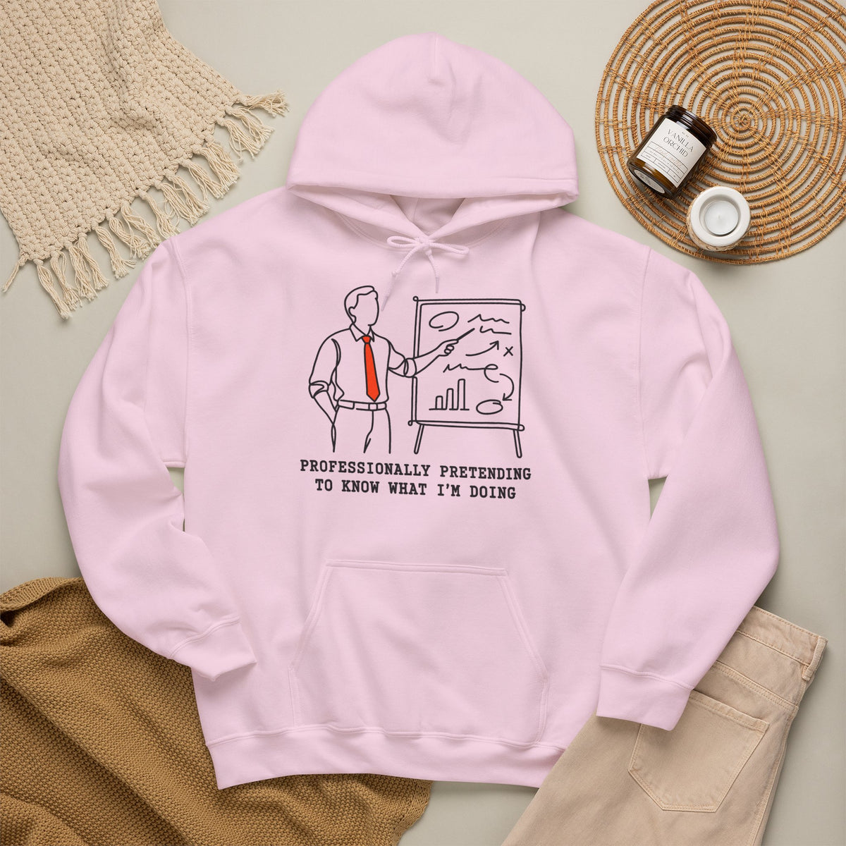 Professionally Pretending To Know What I am Doing Hoodie | Funny Office Work Humor