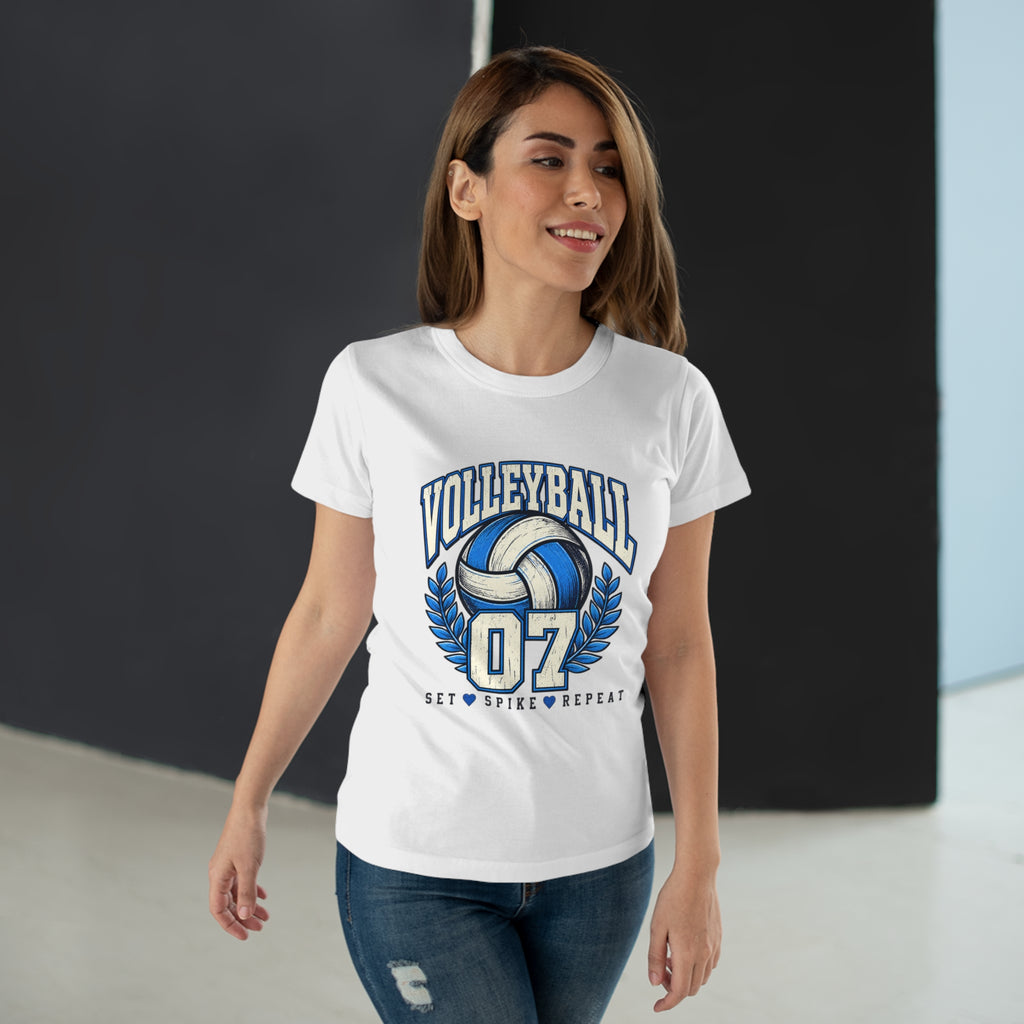 Volleyball 07 Women's T‑Shirt — Set • Spike • Repeat Athletic Tee