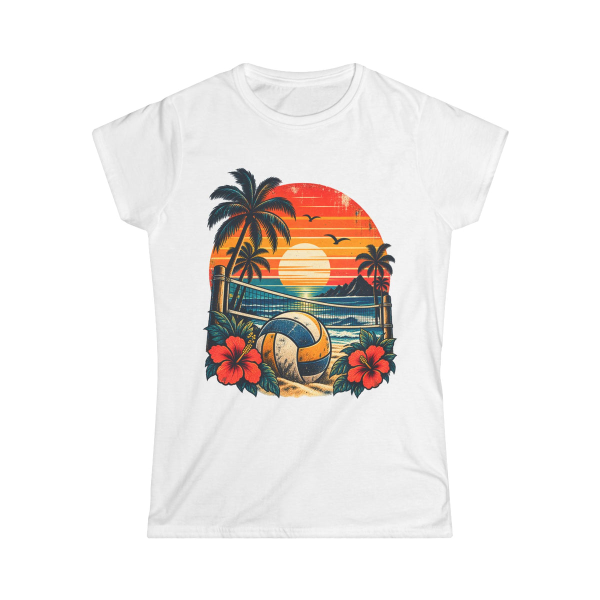 CHIRACHAYA - Distressed Retro Volleyball Sunset