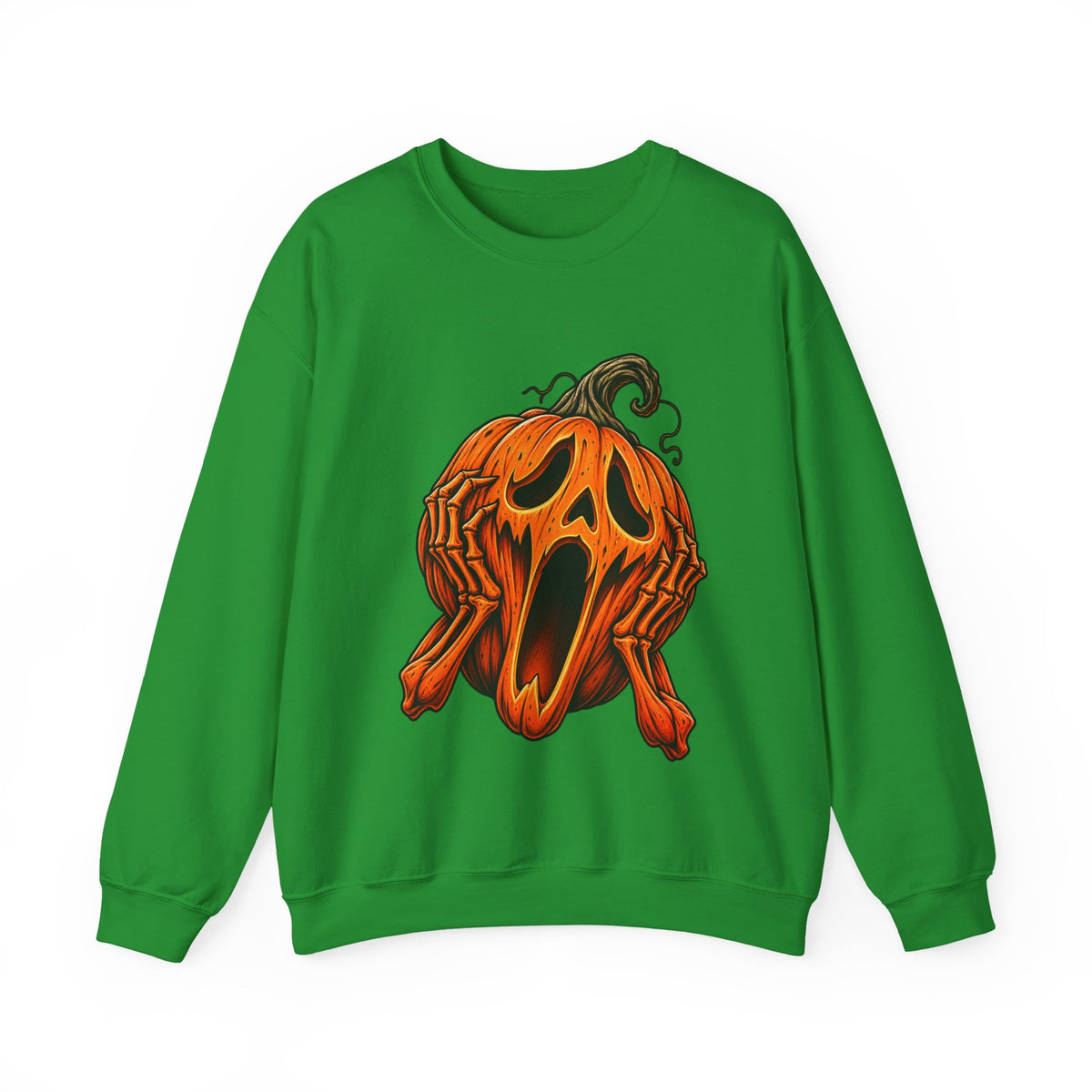 Halloween Screaming Jack-O-Lantern Crewneck Sweatshirt | Horror Pumpkin Sweater | Spooky Season Gift