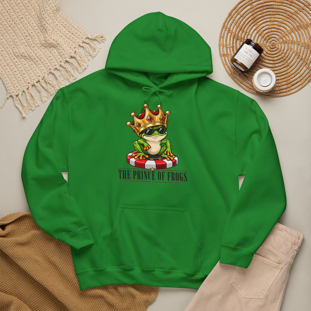 Prince of Frogs Poker Hoodie | Funny Frog Casino Sweatshirt