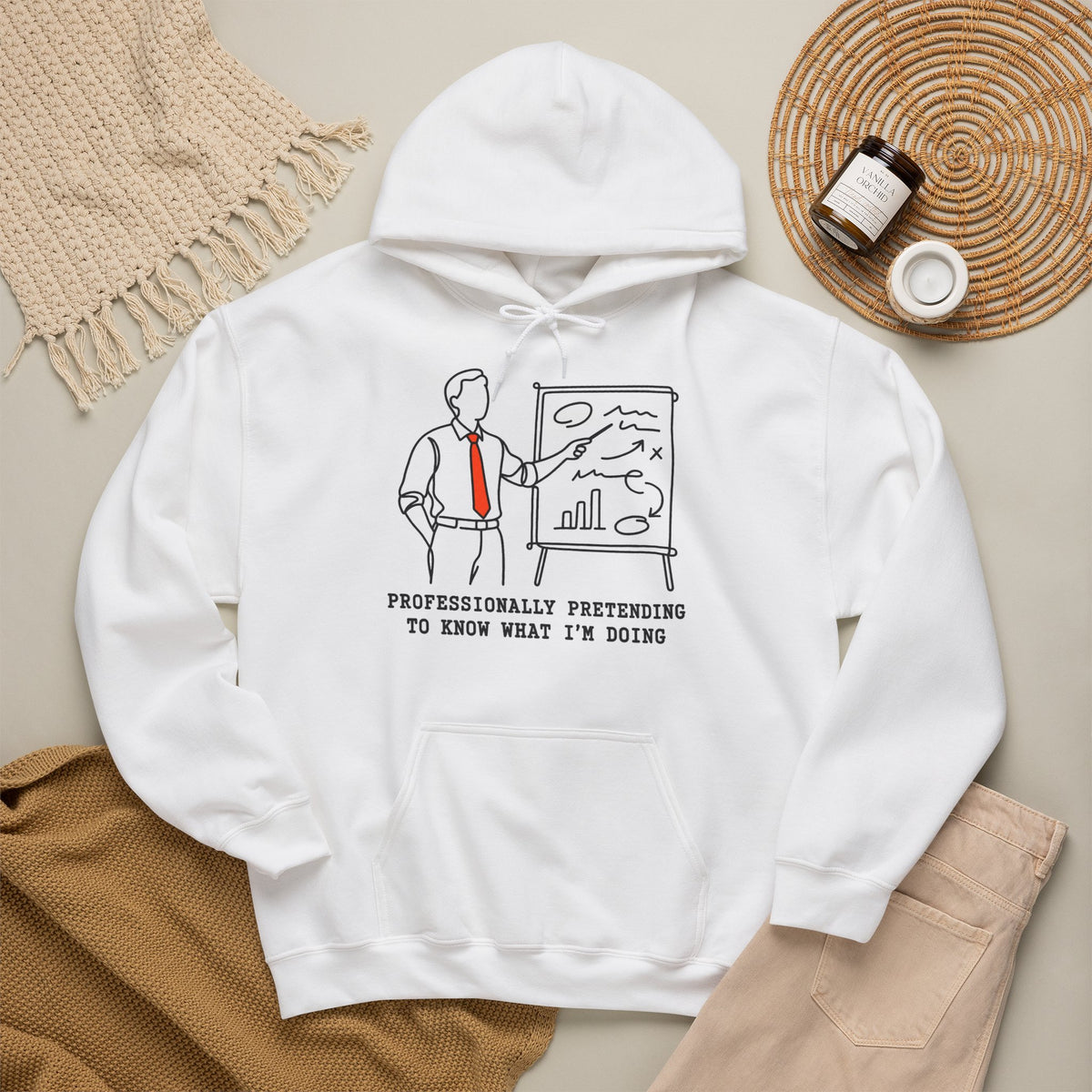 Professionally Pretending To Know What I am Doing Hoodie | Funny Office Work Humor