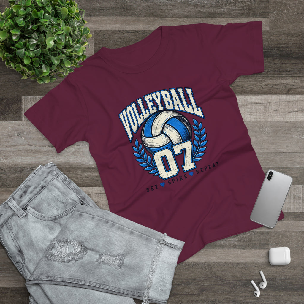 Volleyball 07 Women's T‑Shirt — Set • Spike • Repeat Athletic Tee