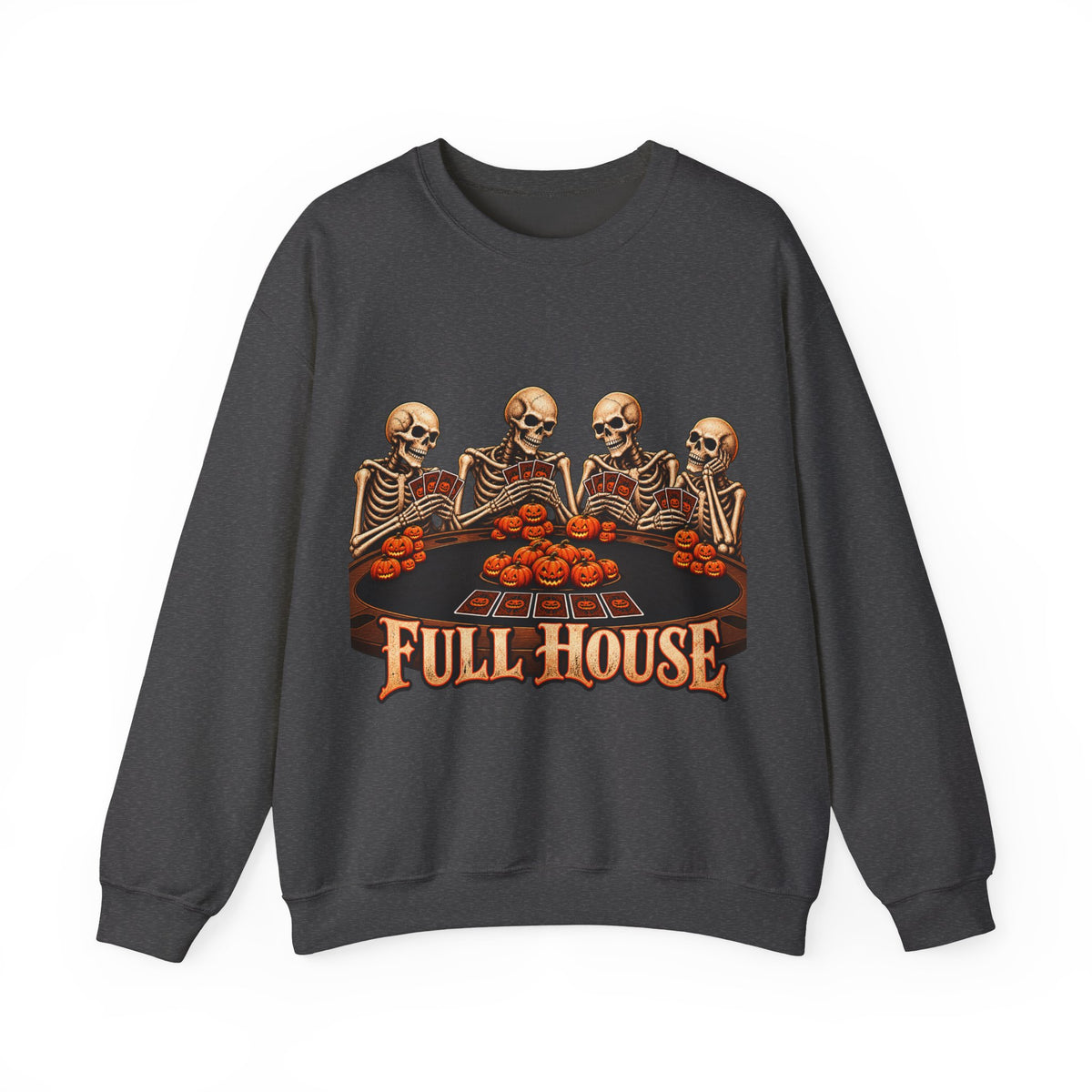 Halloween Skeleton Poker Full House | Crewneck Sweatshirt