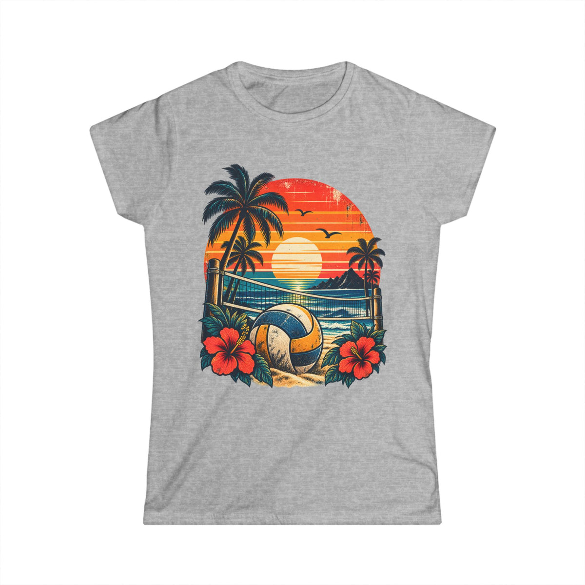 CHIRACHAYA - Distressed Retro Volleyball Sunset
