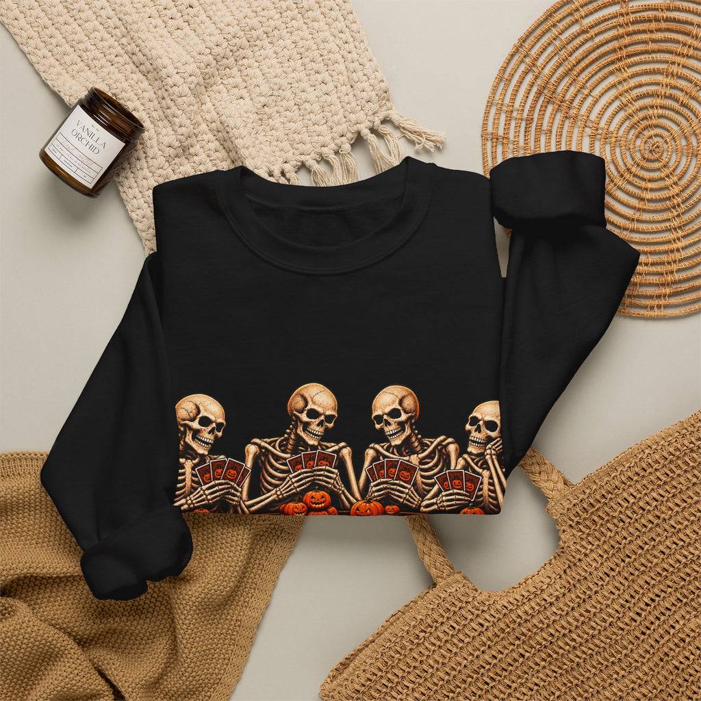 Halloween Skeleton Poker Full House | Crewneck Sweatshirt