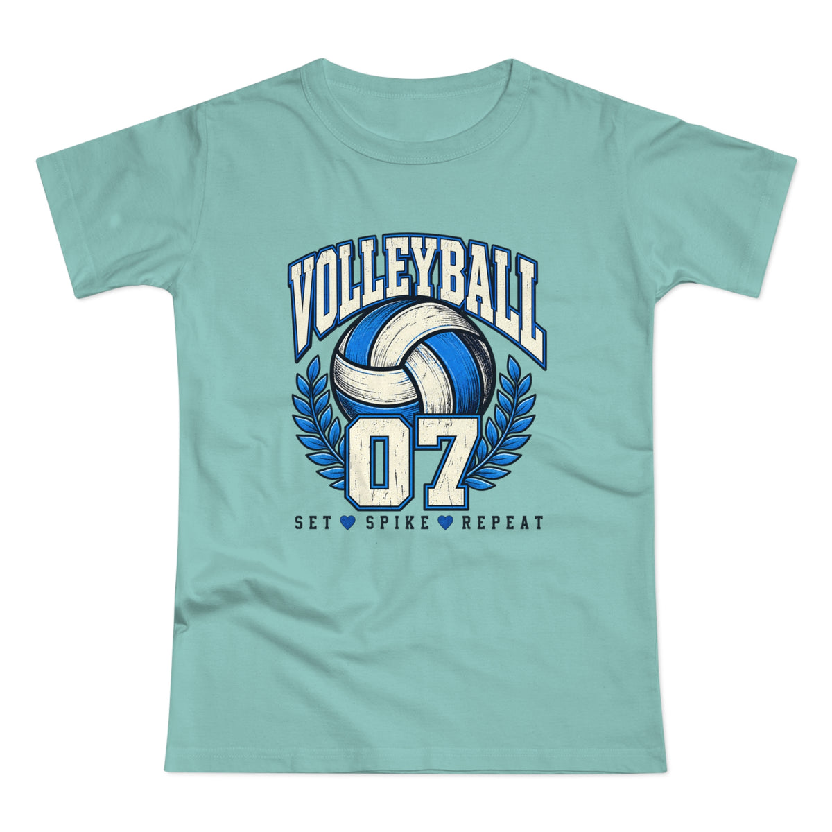 Volleyball 07 Women's T‑Shirt — Set • Spike • Repeat Athletic Tee