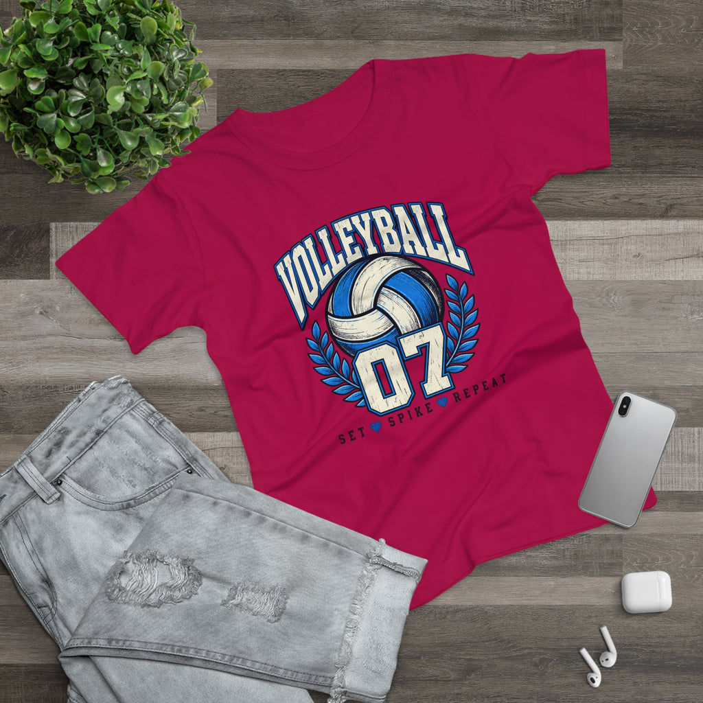 Volleyball 07 Women's T‑Shirt — Set • Spike • Repeat Athletic Tee