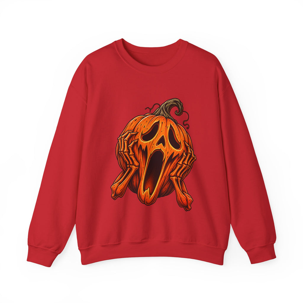 Halloween Screaming Jack-O-Lantern Crewneck Sweatshirt | Horror Pumpkin Sweater | Spooky Season Gift