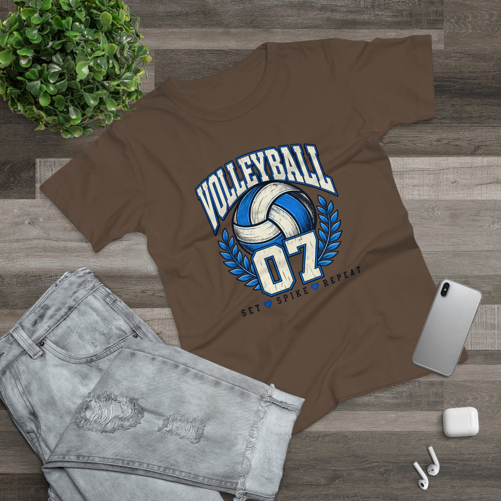 Volleyball 07 Women's T‑Shirt — Set • Spike • Repeat Athletic Tee