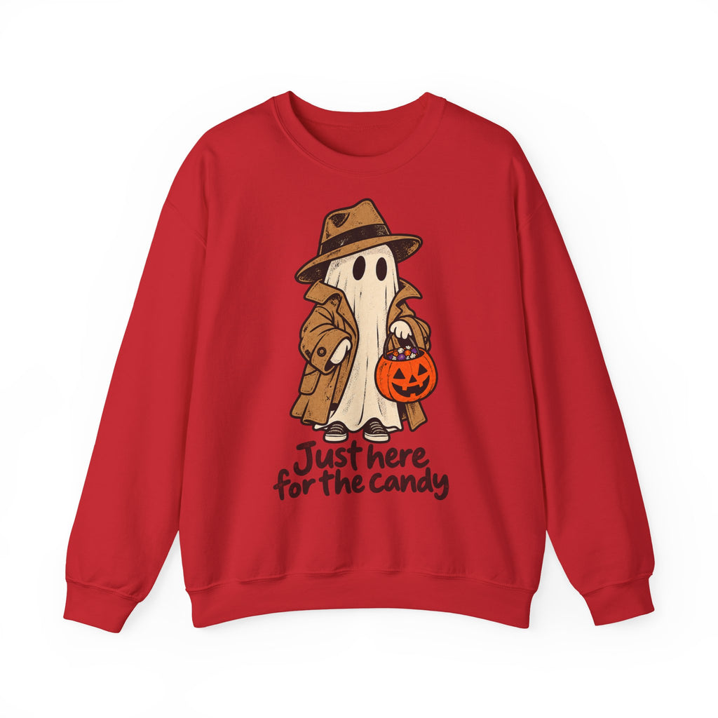 Funny Ghost Detective Halloween Crewneck Sweatshirt | Trick or Treat Candy Lover Gift