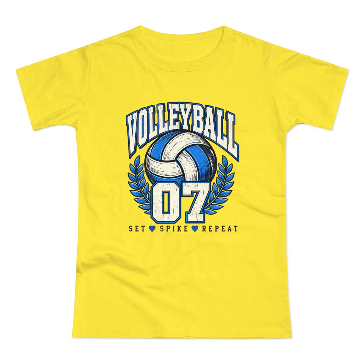 Volleyball 07 Women's T‑Shirt — Set • Spike • Repeat Athletic Tee