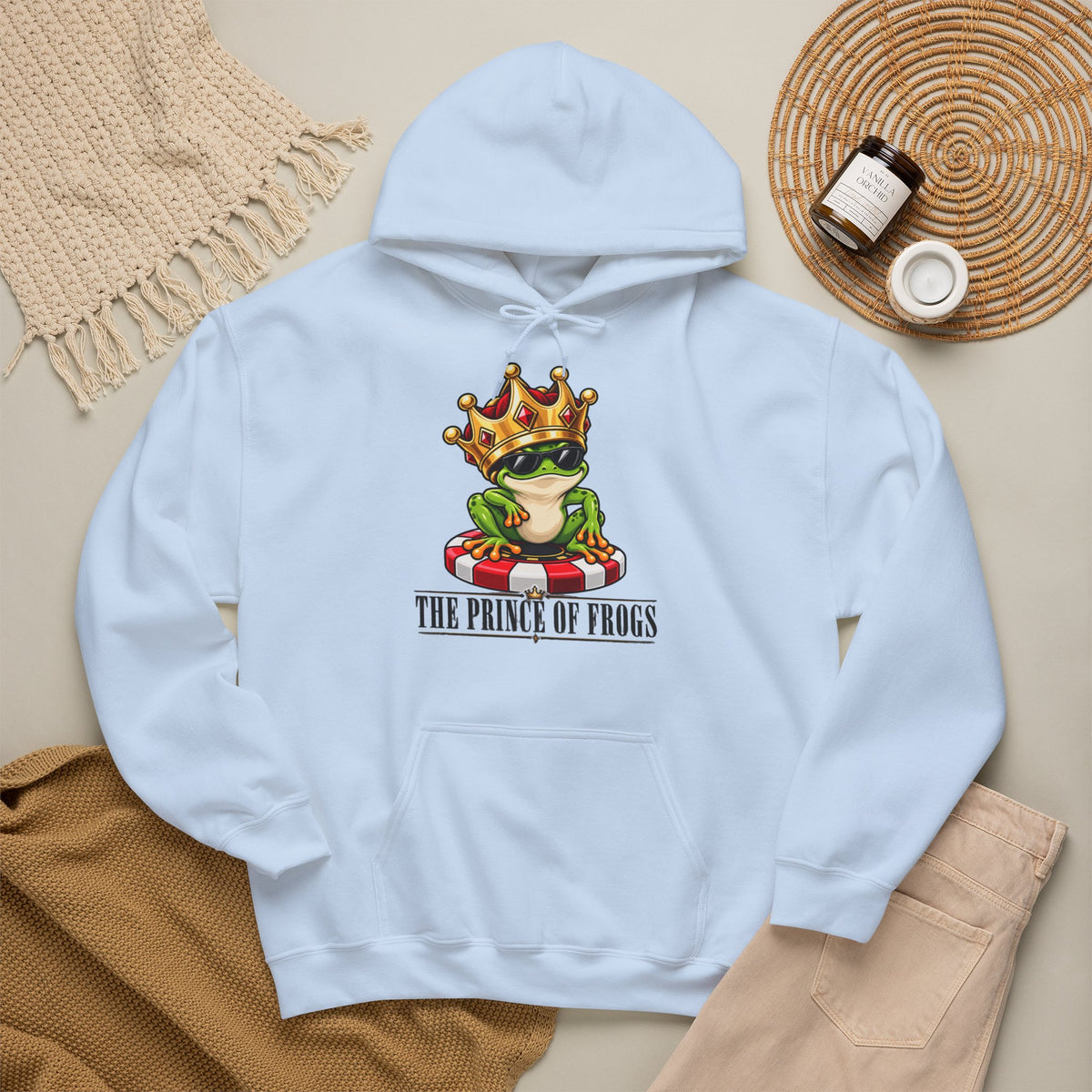 Prince of Frogs Poker Hoodie | Funny Frog Casino Sweatshirt