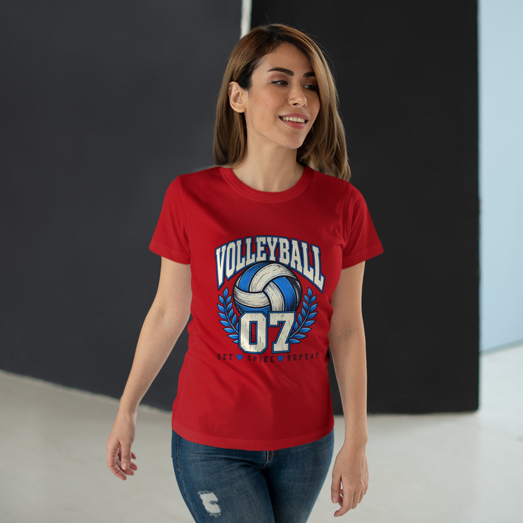 Volleyball 07 Women's T‑Shirt — Set • Spike • Repeat Athletic Tee