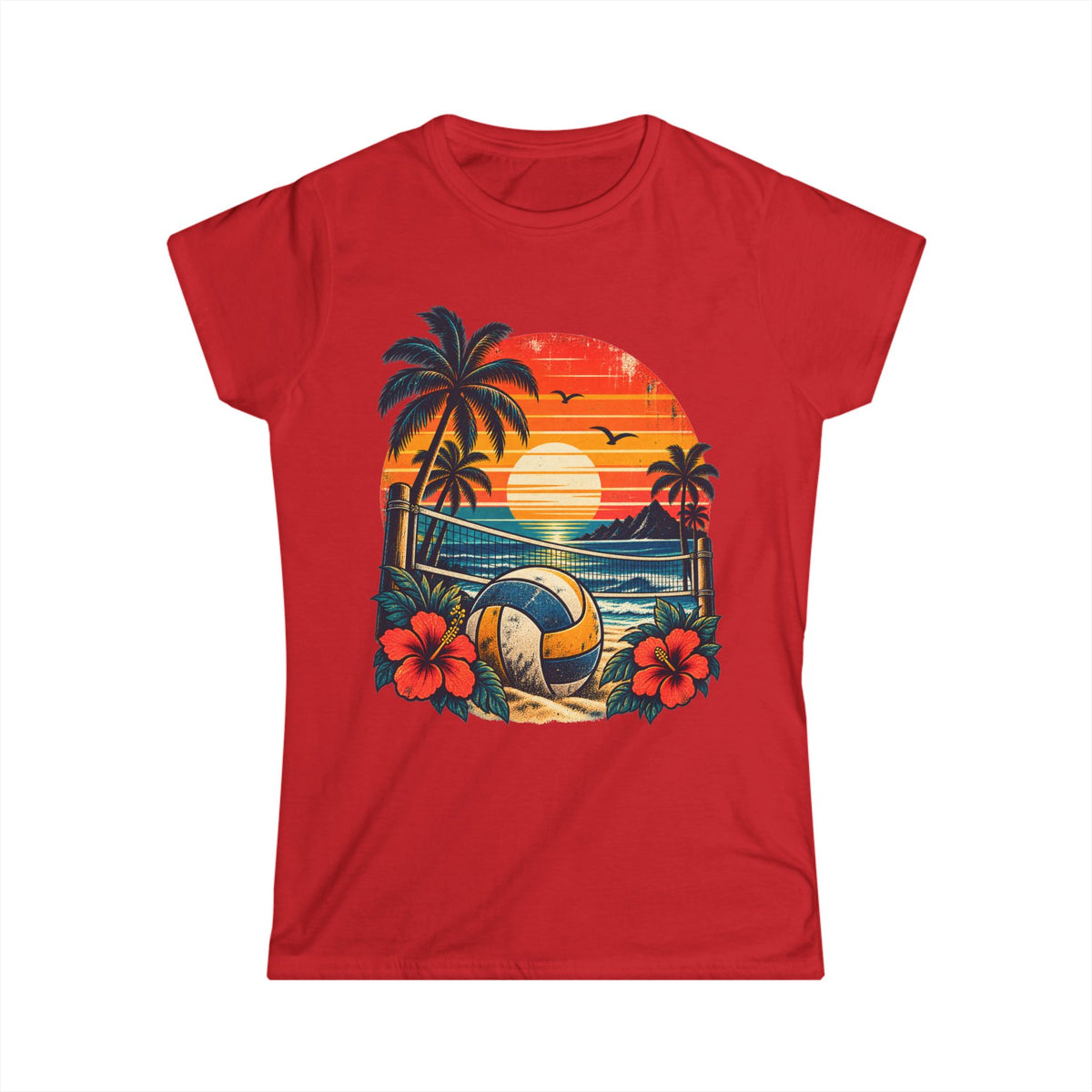 CHIRACHAYA - Distressed Retro Volleyball Sunset