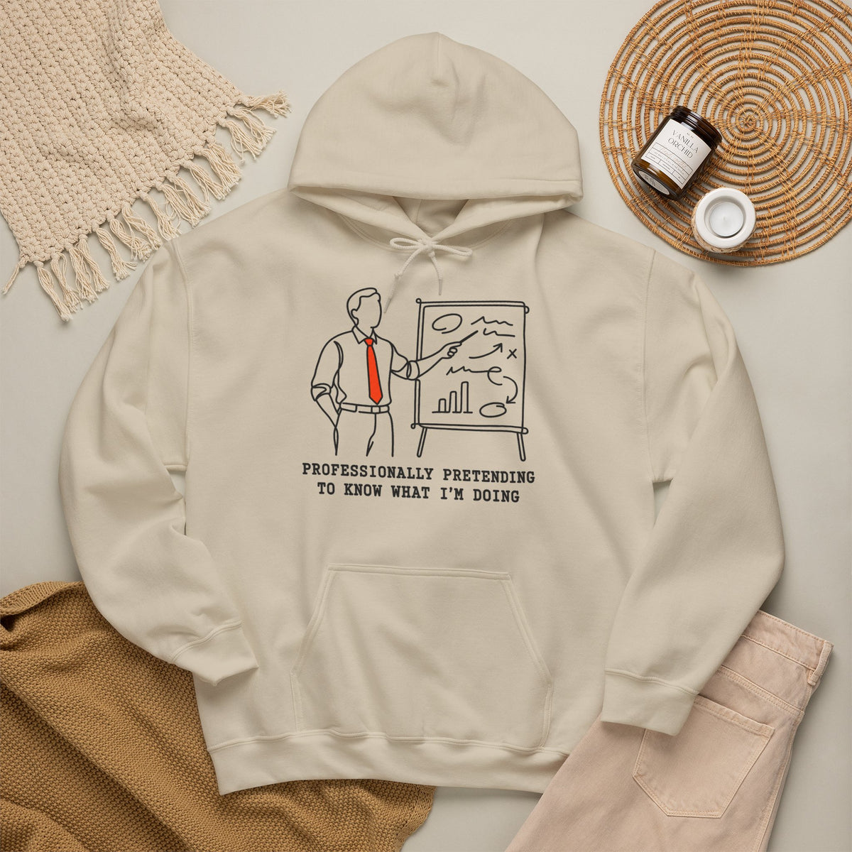Professionally Pretending To Know What I am Doing Hoodie | Funny Office Work Humor