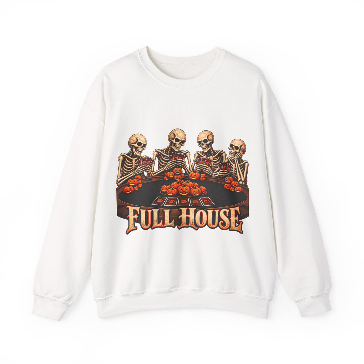 Halloween Skeleton Poker Full House | Crewneck Sweatshirt