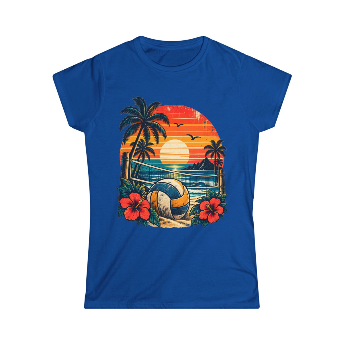 CHIRACHAYA - Distressed Retro Volleyball Sunset