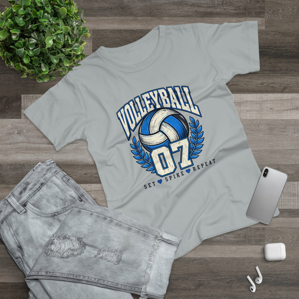 Volleyball 07 Women's T‑Shirt — Set • Spike • Repeat Athletic Tee