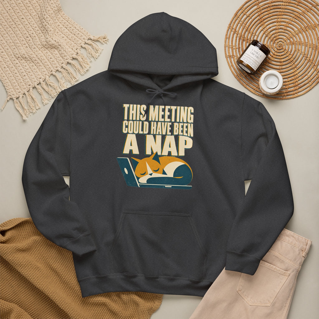 This Meeting Could Have Been A Nap Hoodie | Sleeping Cat Laptop Design