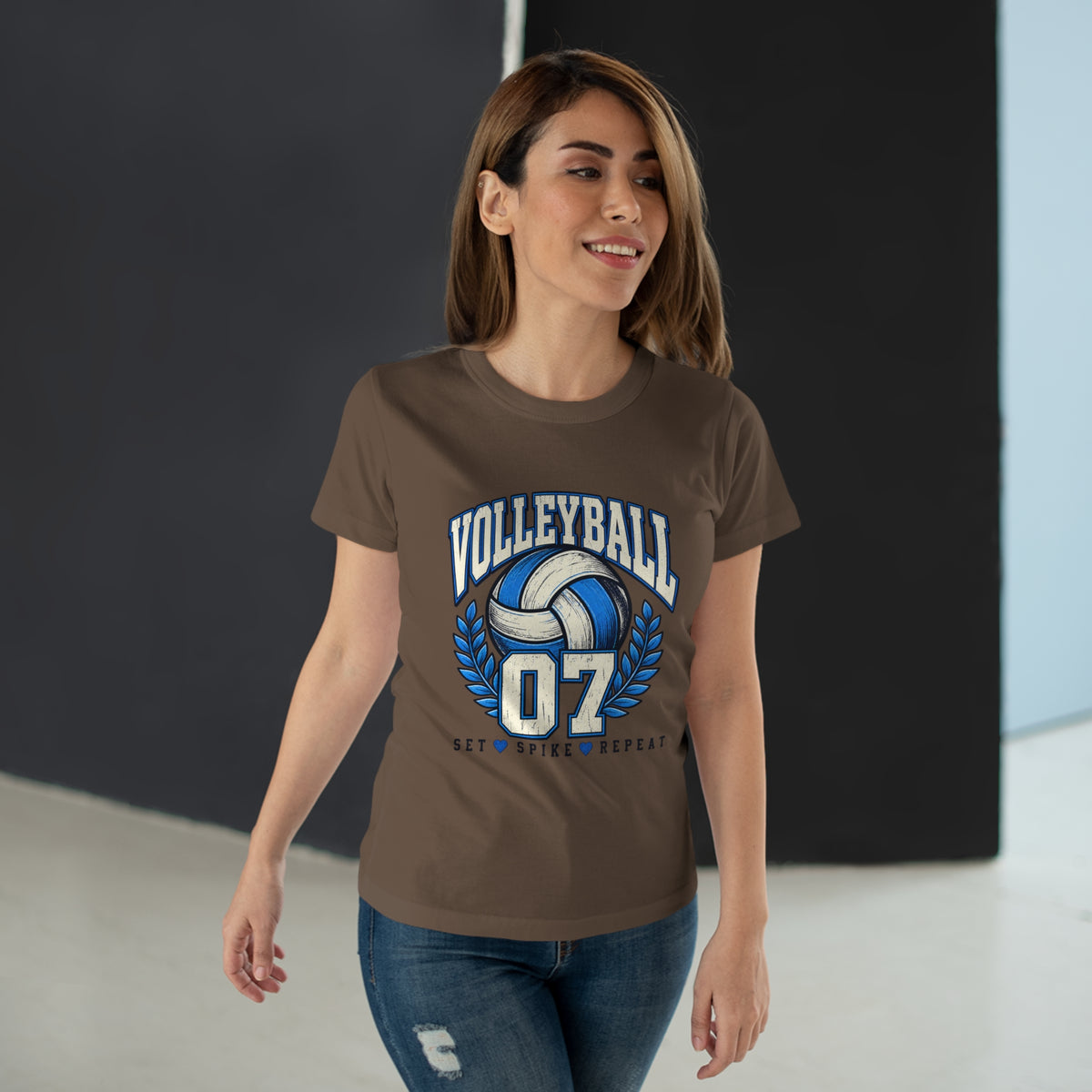 Volleyball 07 Women's T‑Shirt — Set • Spike • Repeat Athletic Tee