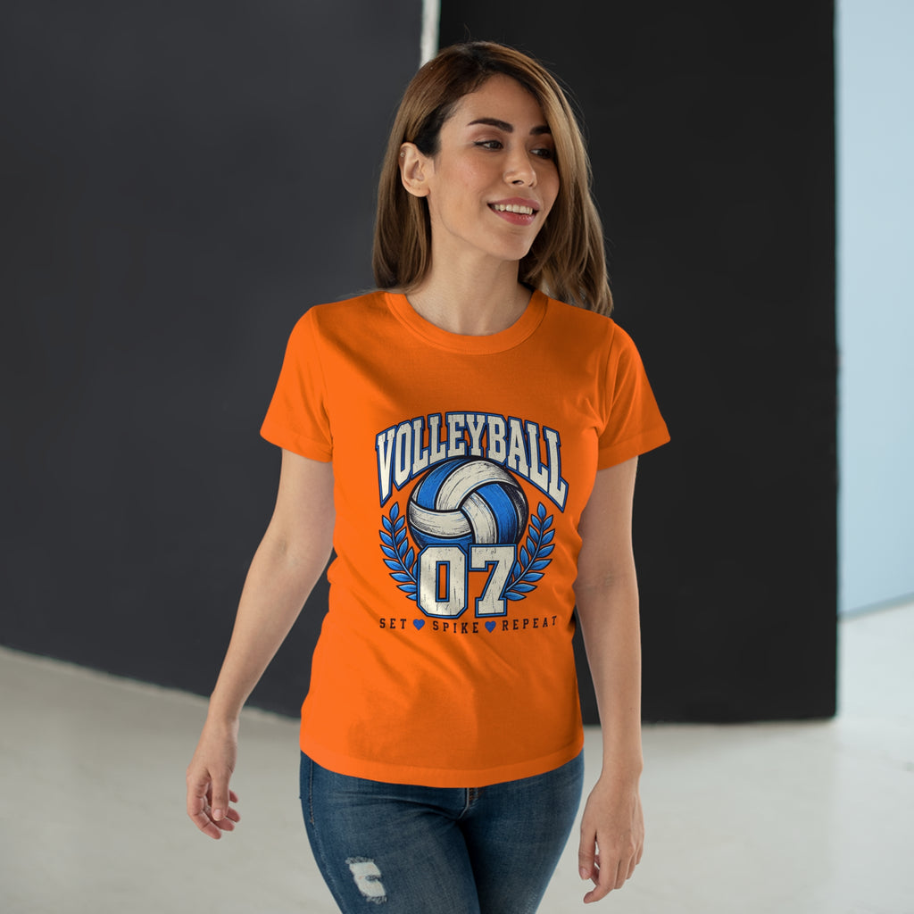 Volleyball 07 Women's T‑Shirt — Set • Spike • Repeat Athletic Tee