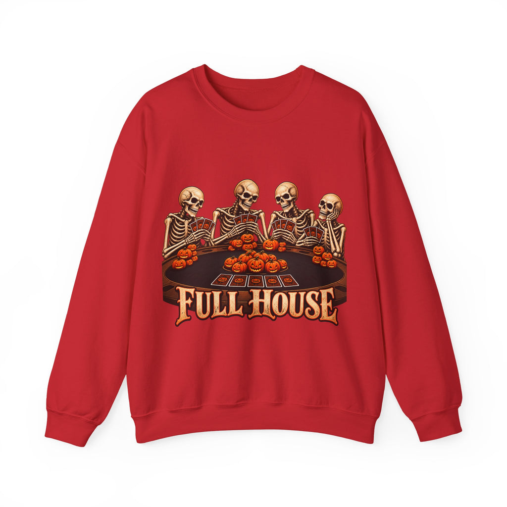 Halloween Skeleton Poker Full House | Crewneck Sweatshirt