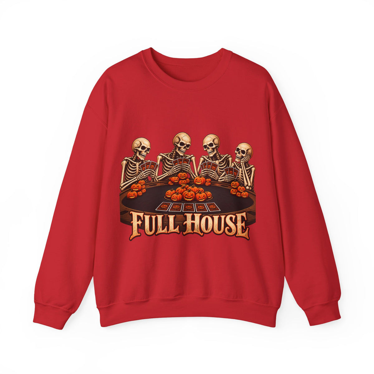 Halloween Skeleton Poker Full House | Crewneck Sweatshirt