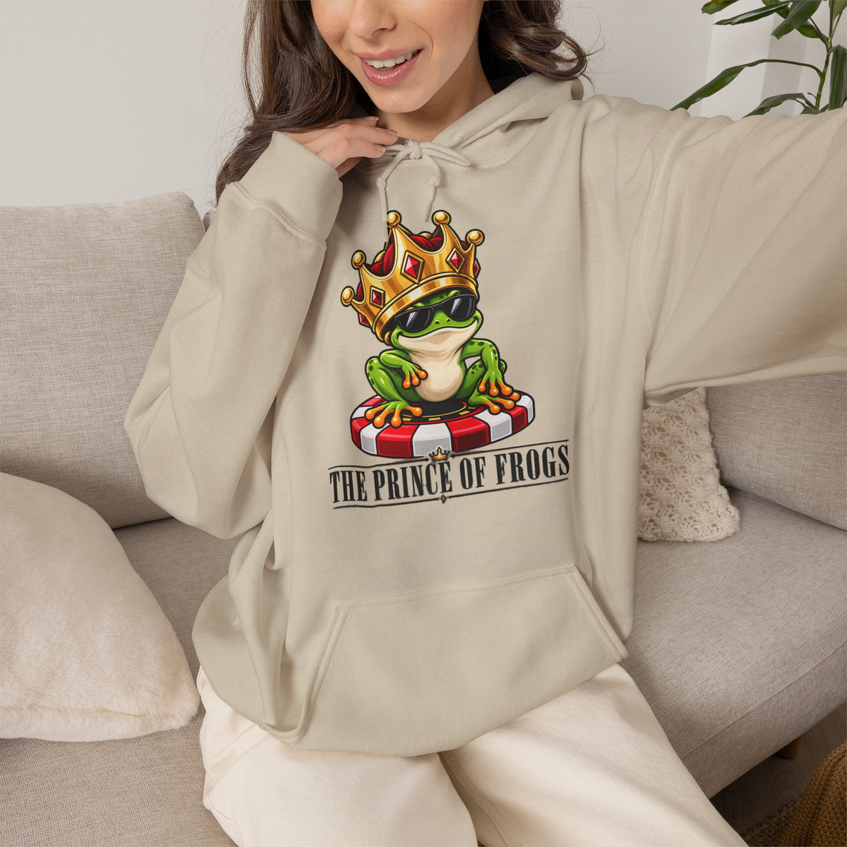 Prince of Frogs Poker Hoodie | Funny Frog Casino Sweatshirt