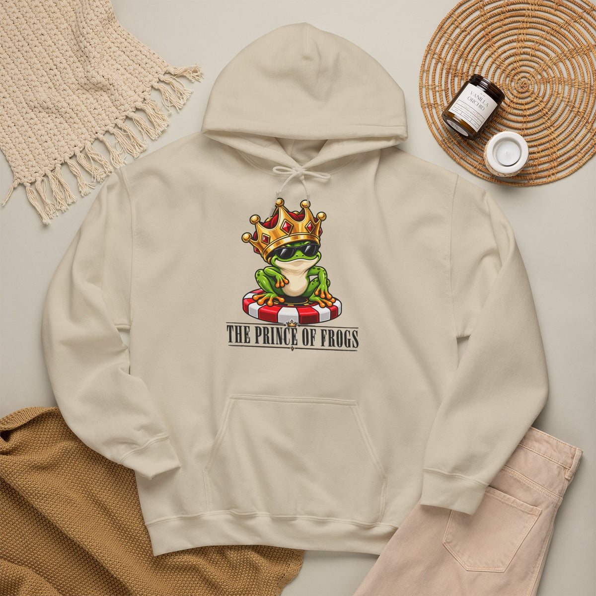 Prince of Frogs Poker Hoodie | Funny Frog Casino Sweatshirt