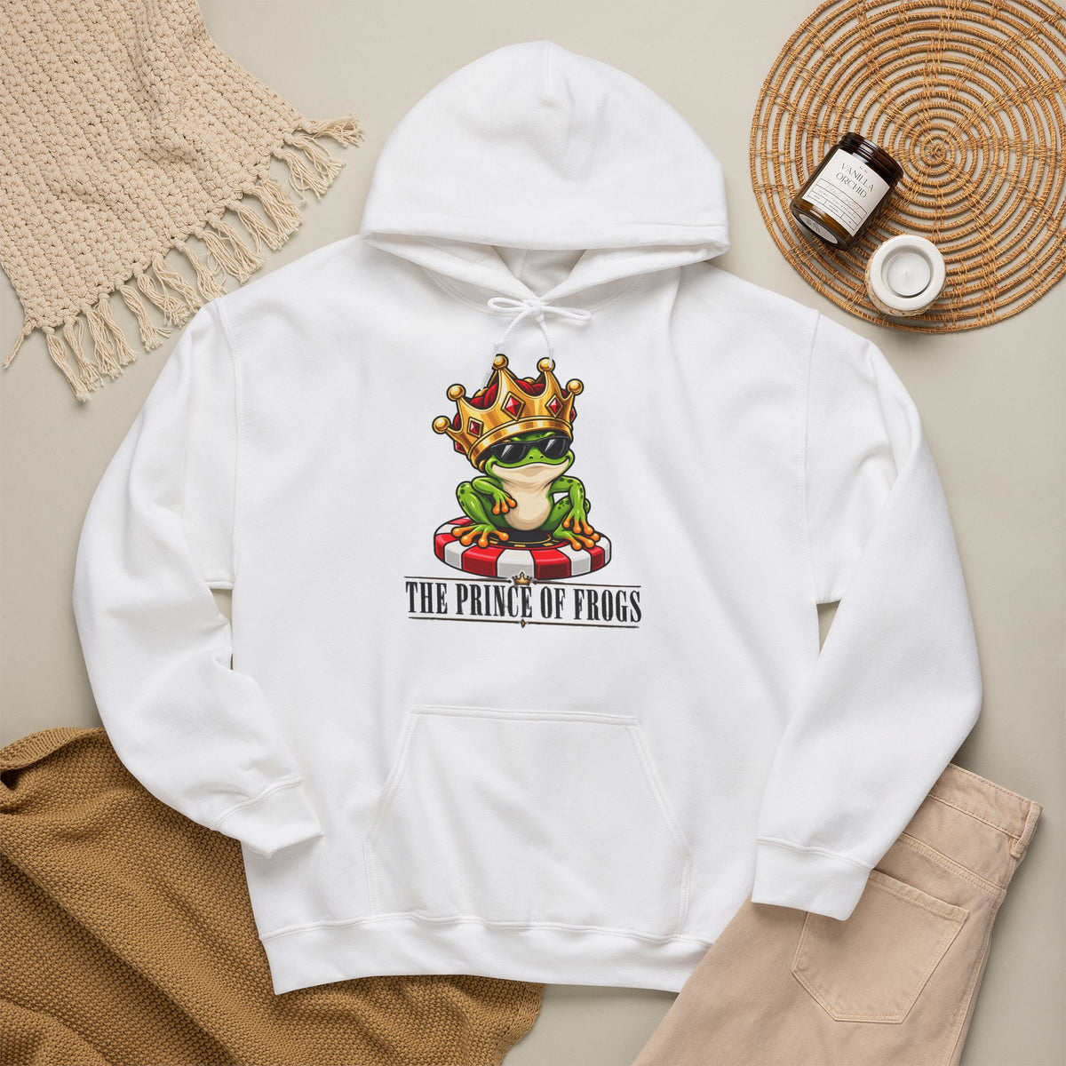 Prince of Frogs Poker Hoodie | Funny Frog Casino Sweatshirt