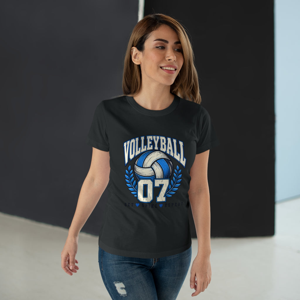 Volleyball 07 Women's T‑Shirt — Set • Spike • Repeat Athletic Tee