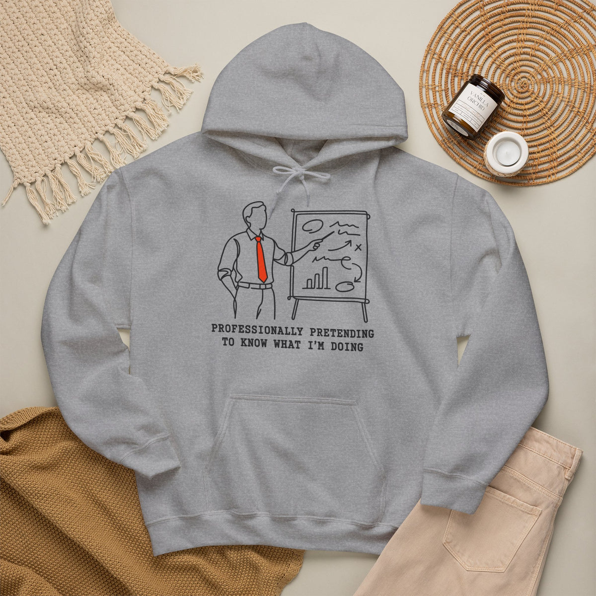 Professionally Pretending To Know What I am Doing Hoodie | Funny Office Work Humor