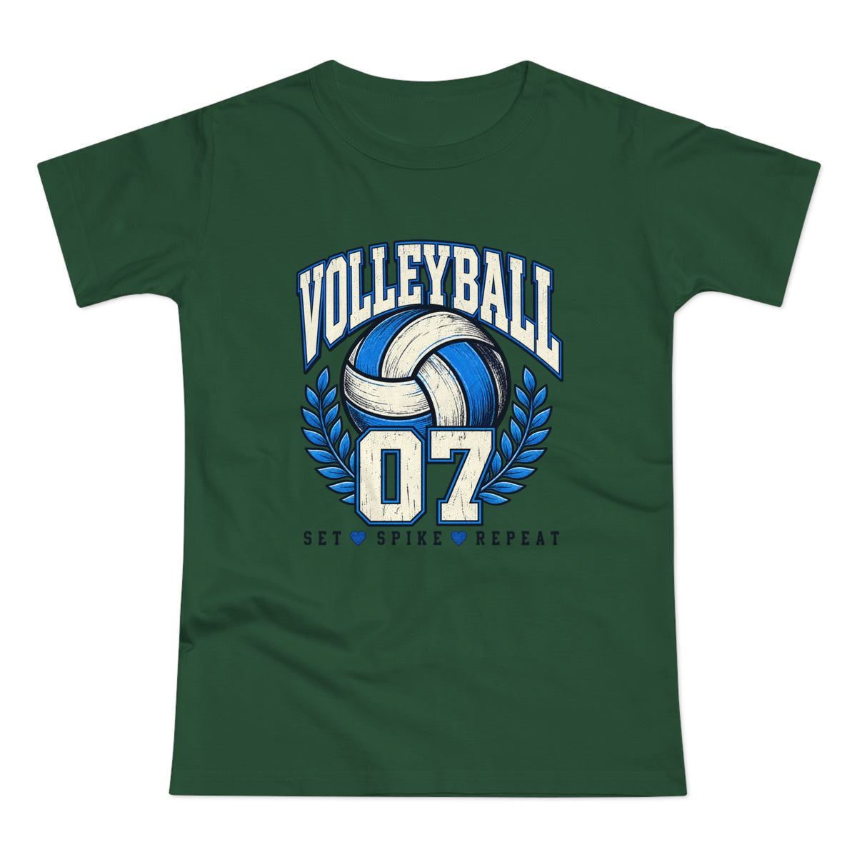 Volleyball 07 Women's T‑Shirt — Set • Spike • Repeat Athletic Tee