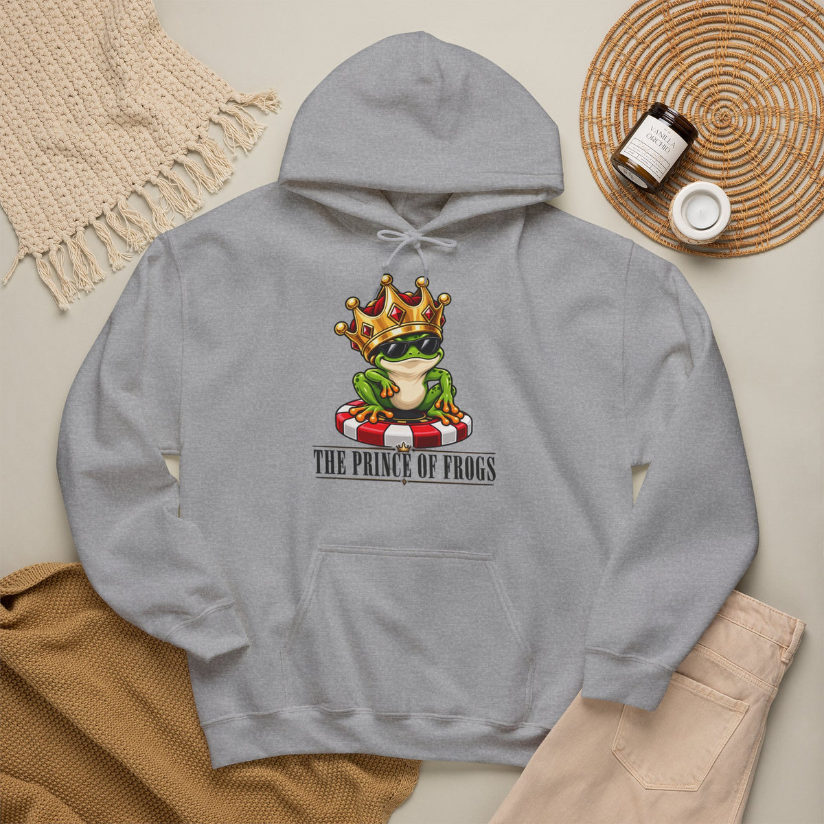 Prince of Frogs Poker Hoodie | Funny Frog Casino Sweatshirt