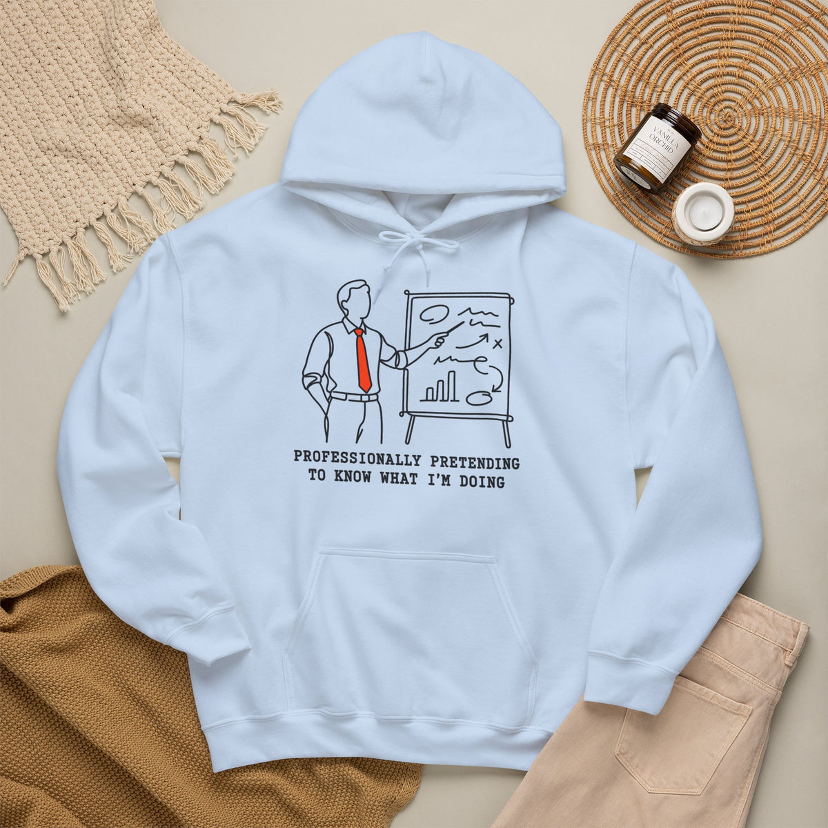Professionally Pretending To Know What I am Doing Hoodie | Funny Office Work Humor
