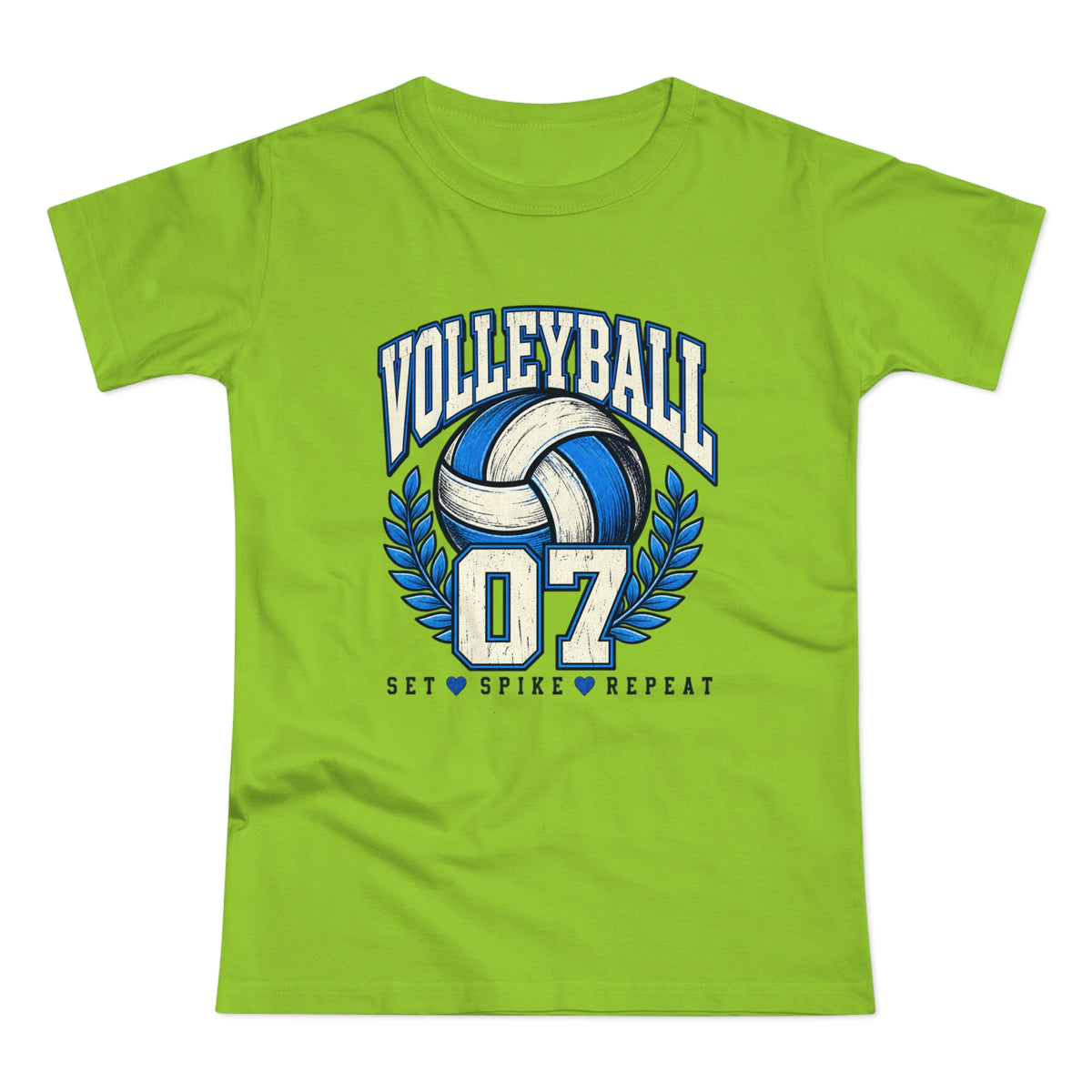 Volleyball 07 Women's T‑Shirt — Set • Spike • Repeat Athletic Tee