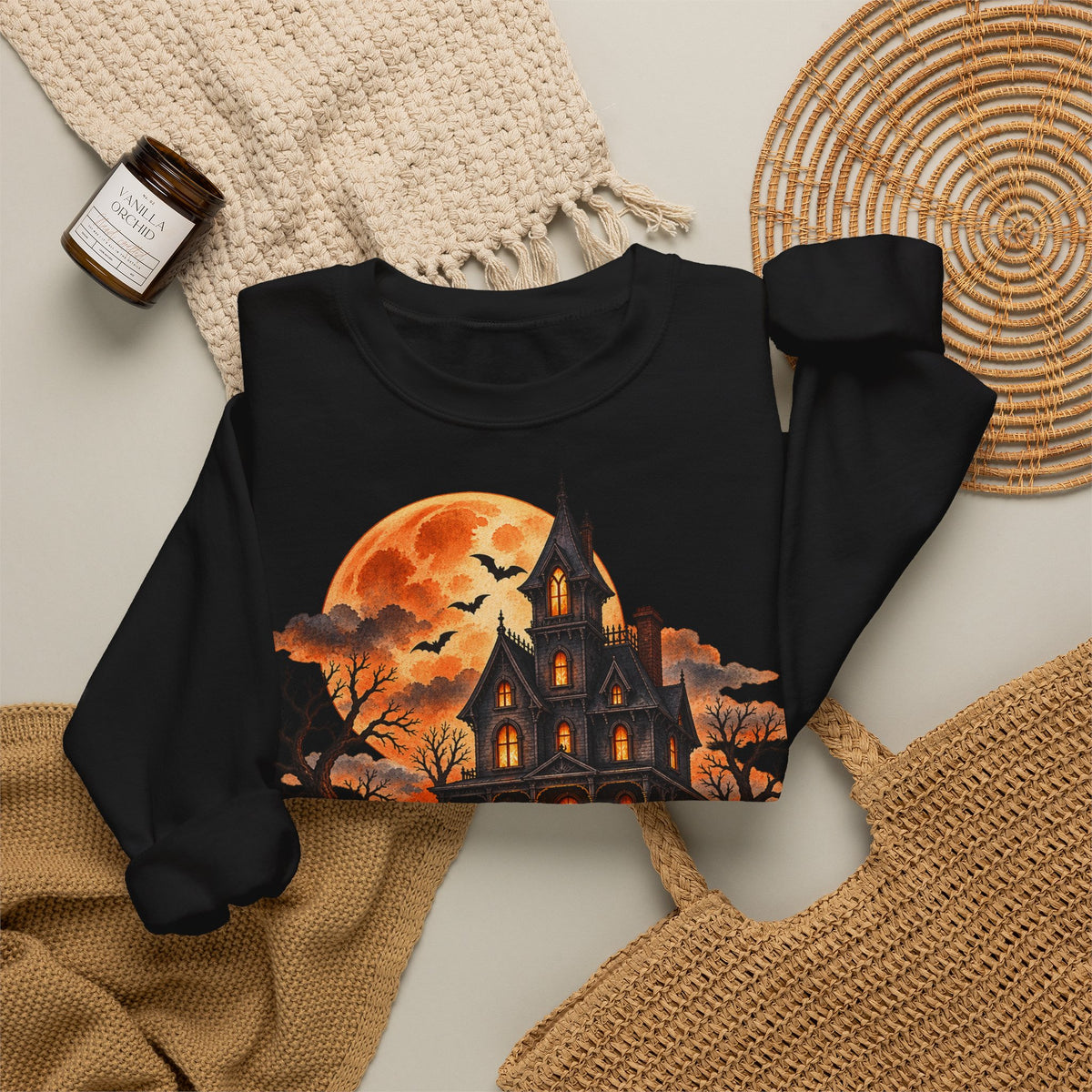 Home Sweet Haunted Home Crewneck | Gothic Victorian House Sweatshirt (Spooky Season Gift)